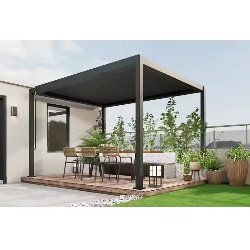 Manufacture Metal Gazebo Patio Pergola Gazebo Tent 6x3 Pergola Bioclimatica Waterproof Awning Remote Control Pergola