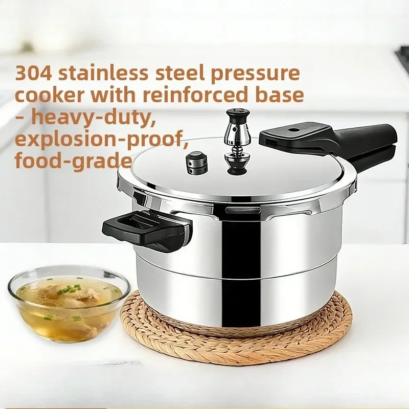 304 Stainless Steel High Pressure Cooker Thickened Explosion Proof Induction Compatible 18 30cm Commercial Pot Pressure Cooker