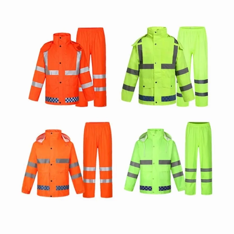 

Heavy Duty Waterproof Rain Suit, Windproof Reflective Rain Jacket and Pants, Green Rain Gear for Motorcycle Riding Commuting