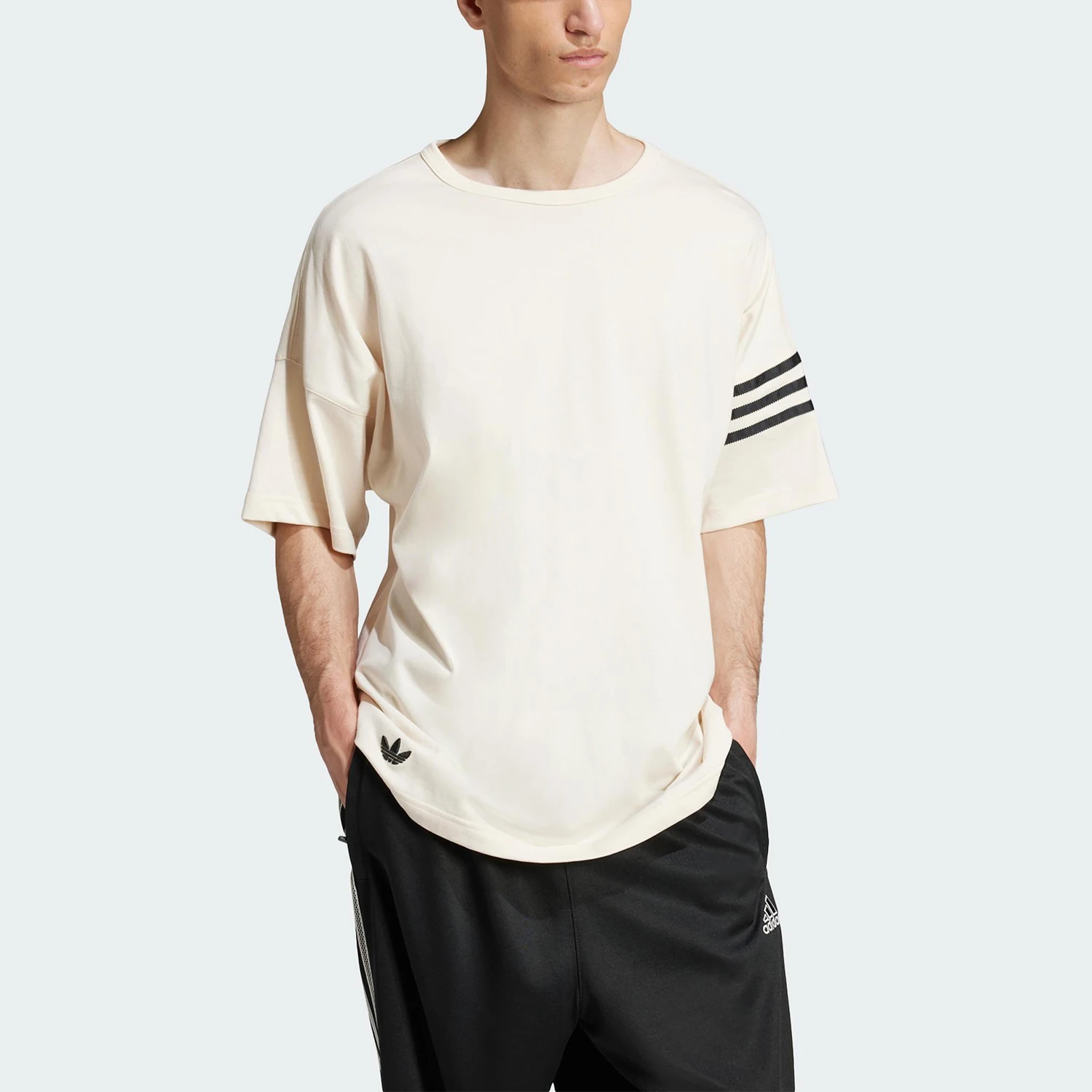 Adidas genuine summer clover men's classic breathable short sleeved T-shirt JC9933