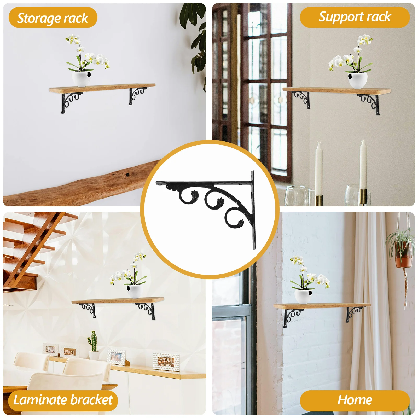 

1pcs Wall Shelves Brackets Heavy Duty Metal Support For Home Office Garage Diy Storage Triangular Shelf Bracket Wall Mounted