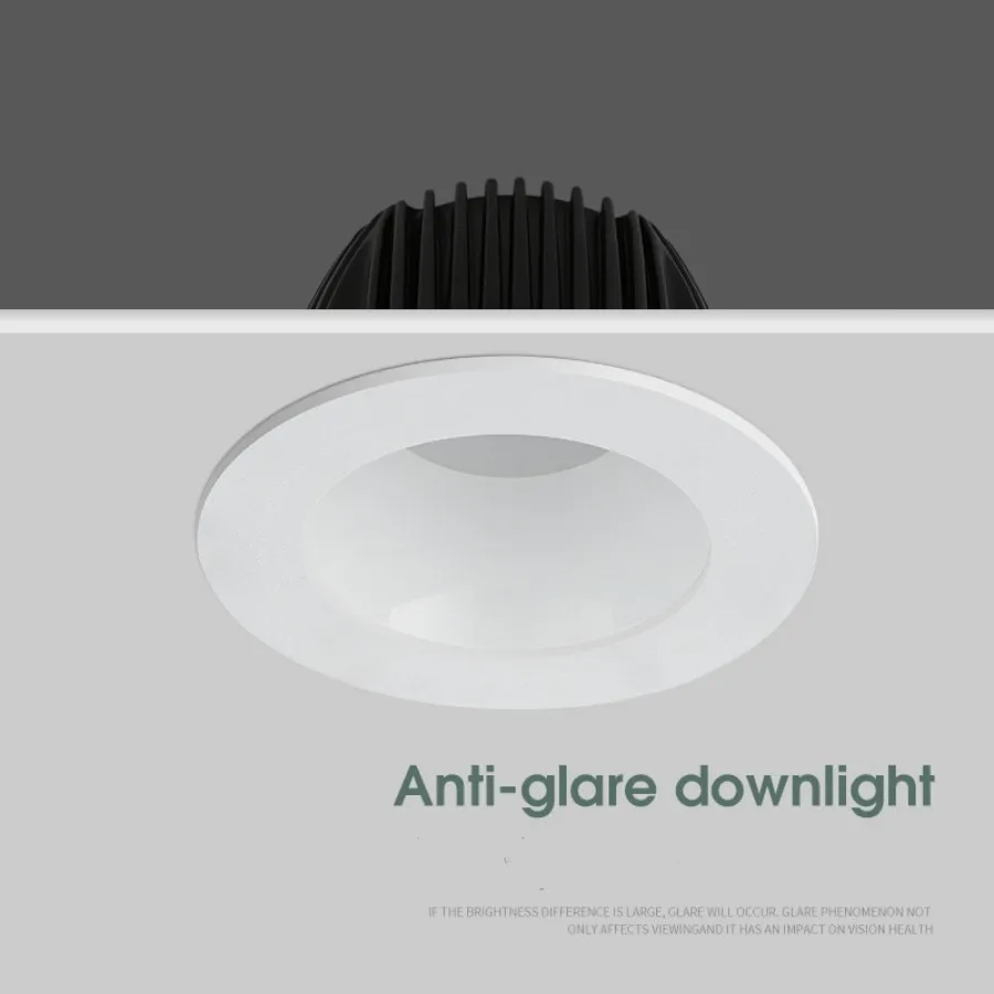 Faretti da incasso a LED COB antiriflesso dimmerabili 5W-25W plafoniere a LED luci AC85 ~ 265V lampada di sfondo lampade illuminazione per interni