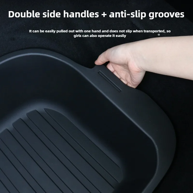For Tesla MY Juniper Launch 2025 2026 Organizer Box Rear Trunk Double-deck Storage Box Front Cargo Dustproof Luggage Storage  ﻿