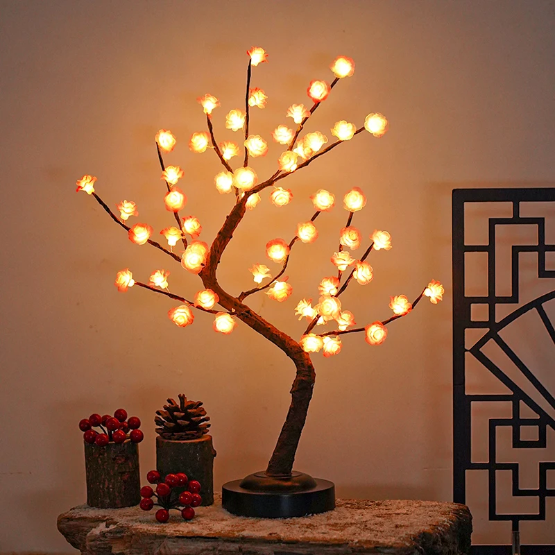 LED Light Tree, Rose Tree Light, Warm White, Adjustable Branches,LED Tree Lamp, Decorative Tree, Illuminated Tree Lighting, Indo