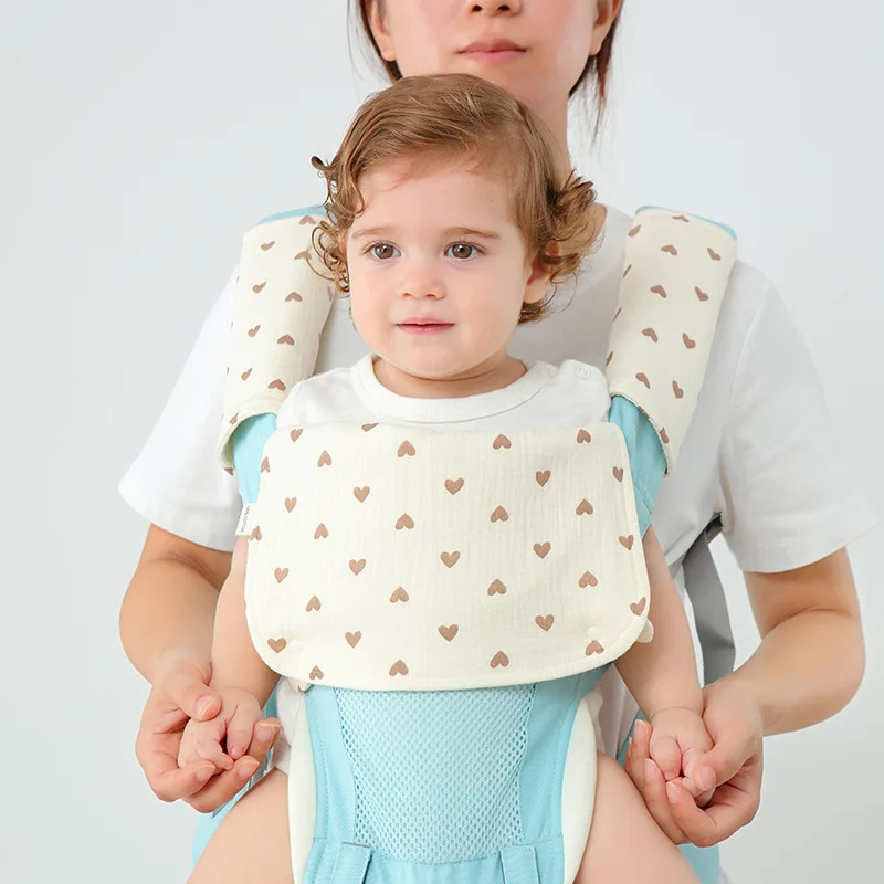 3PCS Baby Bibs Sucking with Chest Bite Towel Shoulder Waist Stool Accessories Towel Baby Carrier Saliva Towel