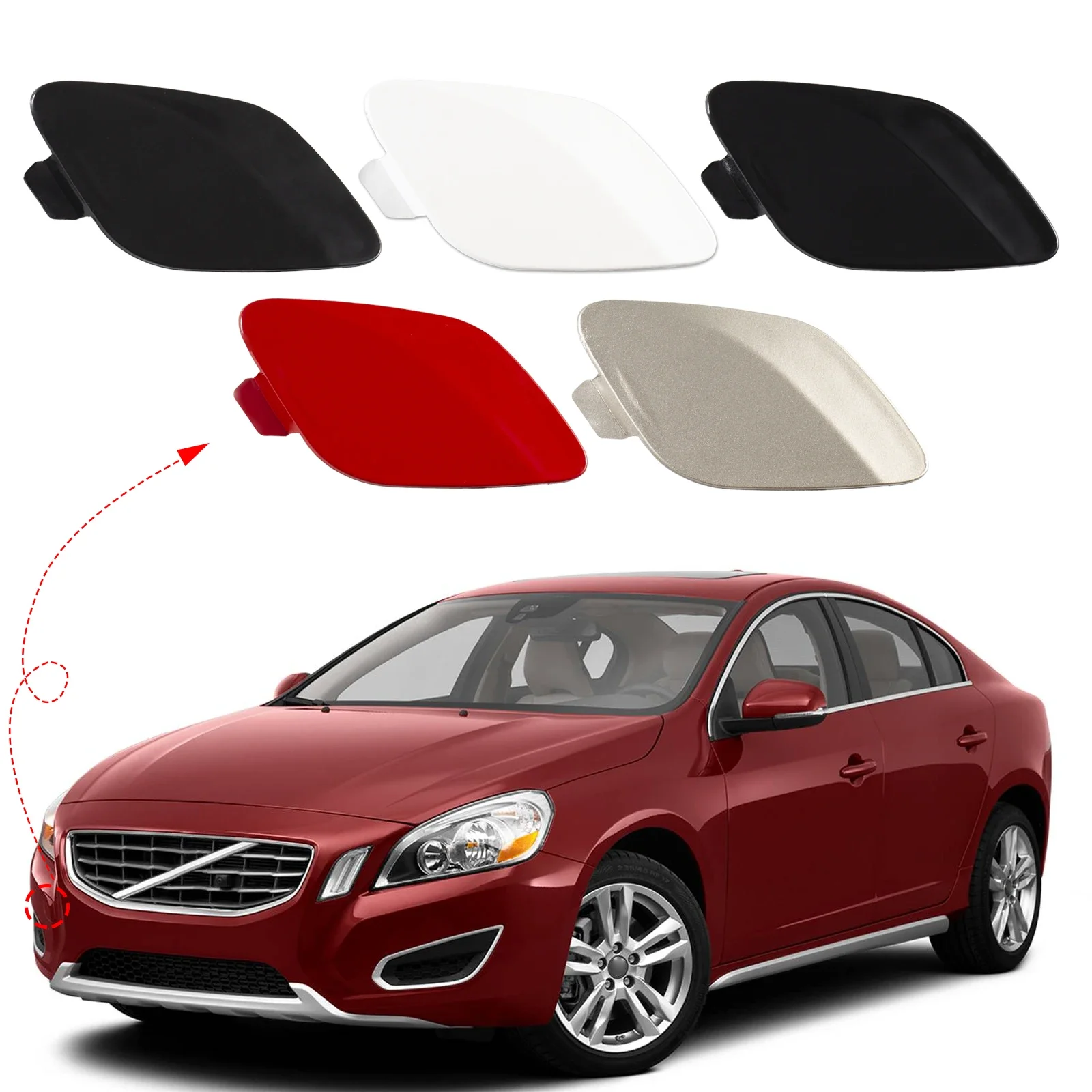 

Front Bumper Tow Hook Cover Cap Towing Eye For Volvo S60 Accessories 2011 2012 2013 30795007 39802519