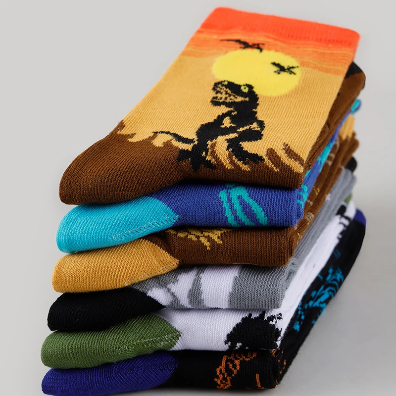 1/5/10 Pairs Random Women Various Cartoon Letter Trendy‑Cool Patterns Comfortable Breathable Mid‑Calf Socks