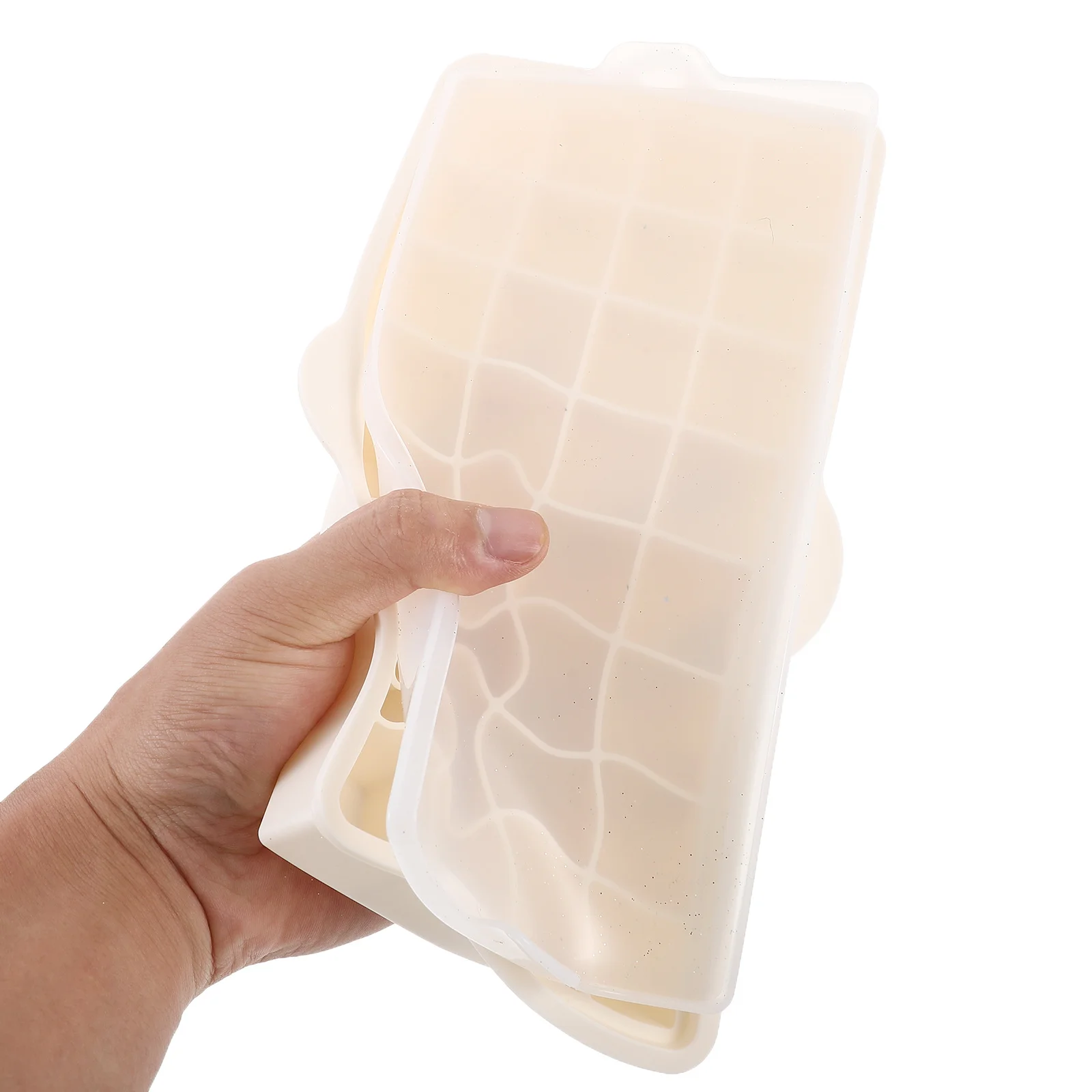 

Household Ice Cube Making Mold Rectangular Silicone Tray with Cover for Convenient Drink Cooling Freezer Kitchen Utility Tool