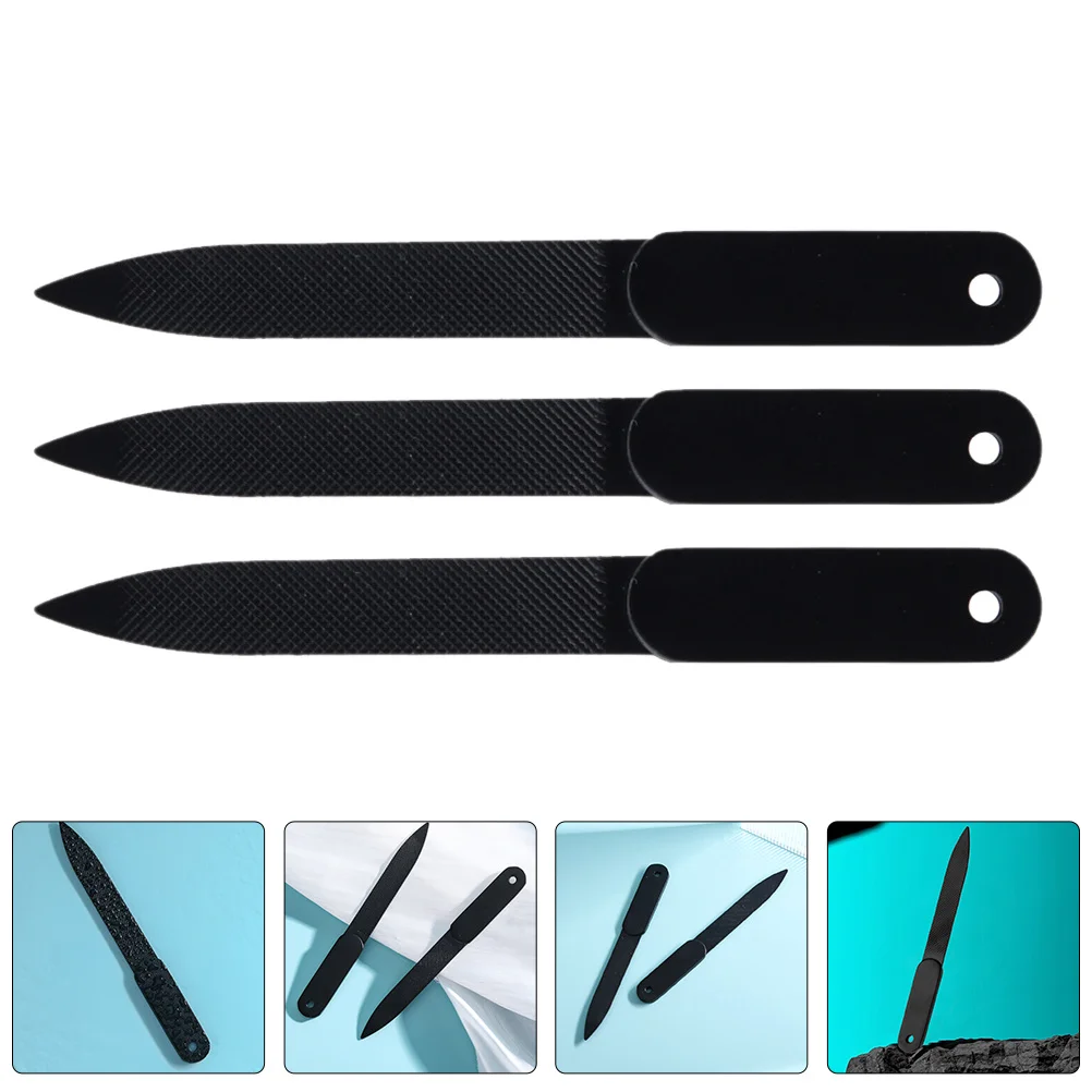 

3pcs Nail Files Stainless Steel Fingernail File Portable Manicure Tool For Natural Acrylic Nails Women Pedicure Trimming Shaping