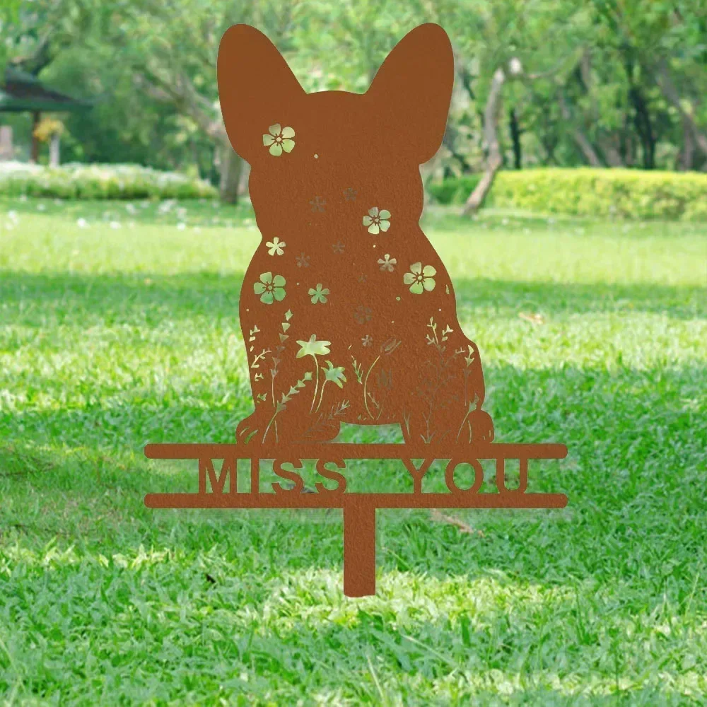 Mesmerizing 1pc French Bulldog Memorial Stake – Hypnotize with Pet Remembrance. Fascinating Metal Sign with Stake for Pet