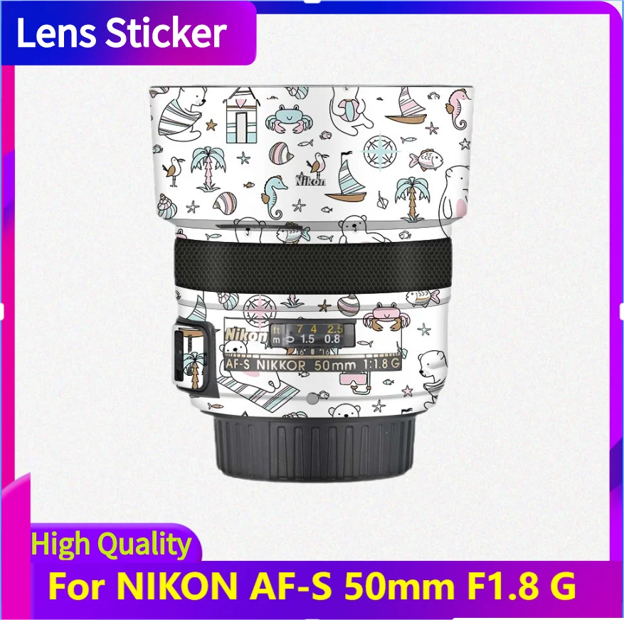 Pegatina protectora para lente NIKON AF-S, 50mm, F1.8 G, calcomanía de piel, película de envoltura de vinilo, capa protectora antiarañazos, 50/1, 8, 1,8/50