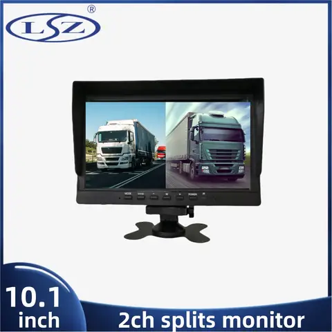 Vehicle Surveillance Display 10.1 Inch 2CH AHD Vehicle Monitor TFT LCD Color Monitor connect to MDVR or Car Camera