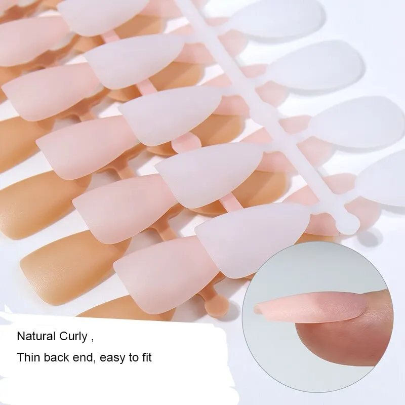 240pcs False Nails Acrylic Press on Nails Coffin Almond Square Artificial Nails Matt Fake Nail Tips for Extension Manicure Tool