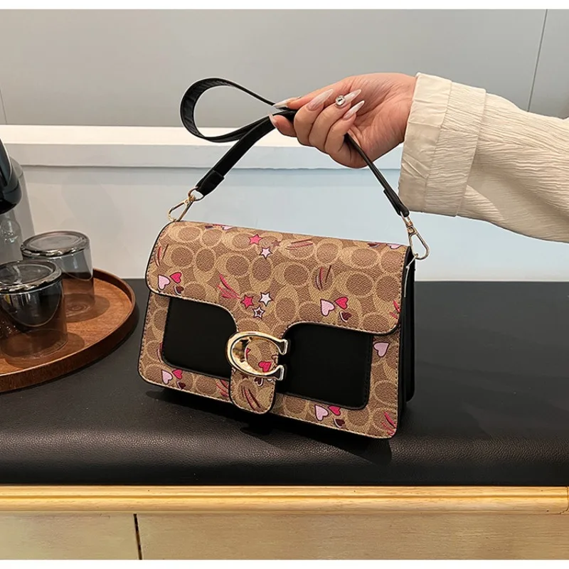 Sac à bandoulière Floral cousu d'été 2025, sac à main sous les bras Boutique pour femmes, sac boîte à rabat Convertible