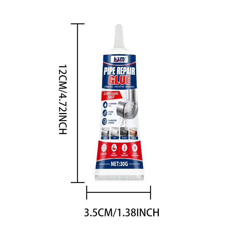 KJM Pipe Repair Glue 30G Waterproof Sealant PVC Pipe Leak Repair Adhesive Strong Bond Fast Sealing Plumbing Repair Tool view 5