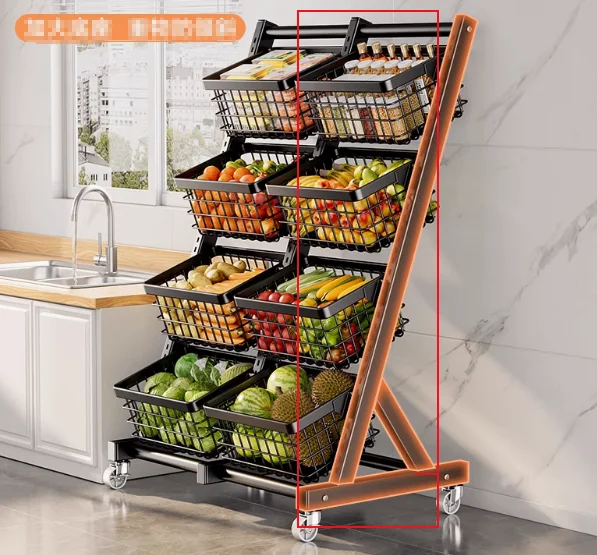 Kitchen storage rack, vegetable basket, multifunctional storage basket, snack cart, storage rack, shelf