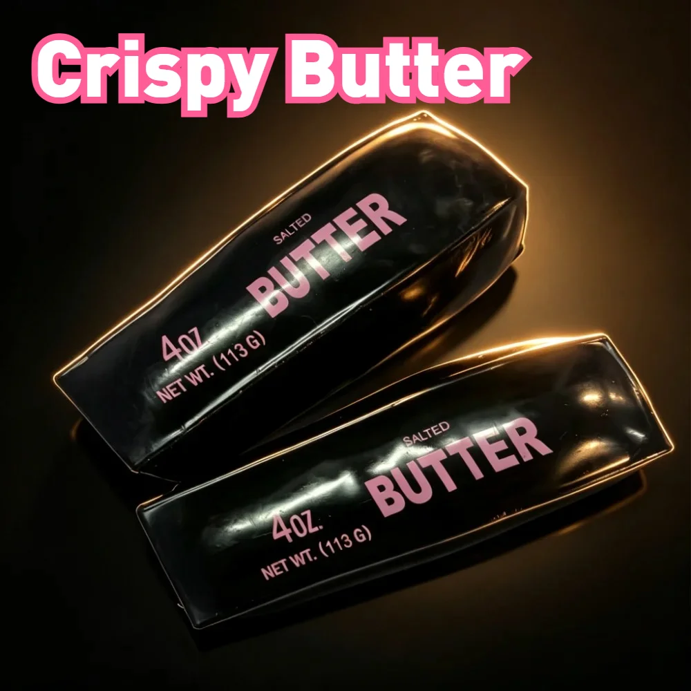 New Black&Pink Crispy Butter with Imitation Cheese & Black Butter Sticks Homemade Crispy Sound Control Stress Relief Fidget Toy