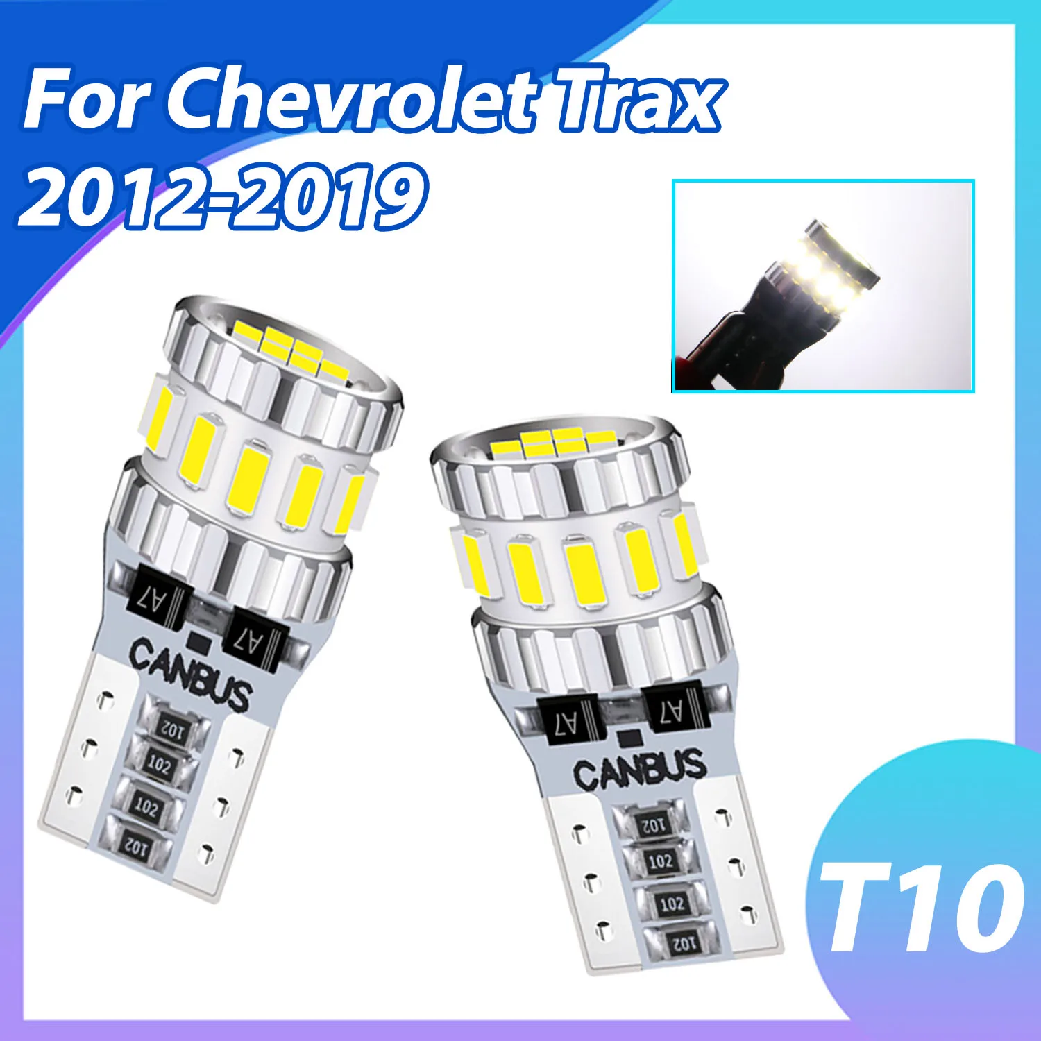 

2 шт. светодиодный габаритный фонарь T10 W5W 194 168 номерной знак для Chevrolet Trax 2012 2013 2014 2015 2016 2017 2018 2019