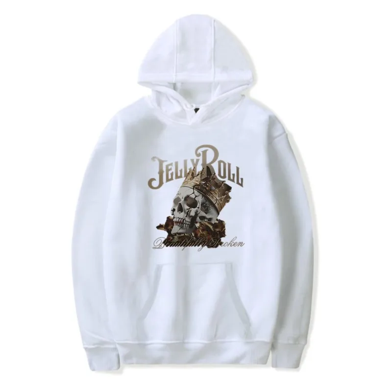 Jelly Roll Beautifully Broken Hoodie Merch Men/Women Unisex Cosplay Long Sleeve Sweatshirt Hooded Streetwear