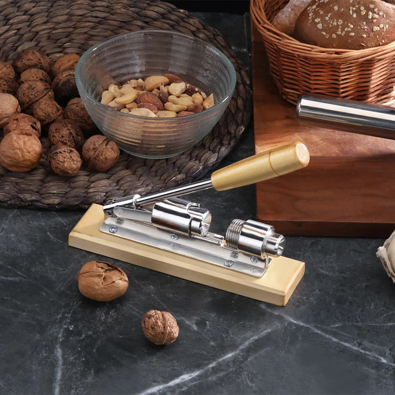 1pc Manual Nutcracker Stainless Steel Shell Remover Kitchen Tool Quick Opener for Pecans Hazelnuts Walnuts Durable Nut Clipper