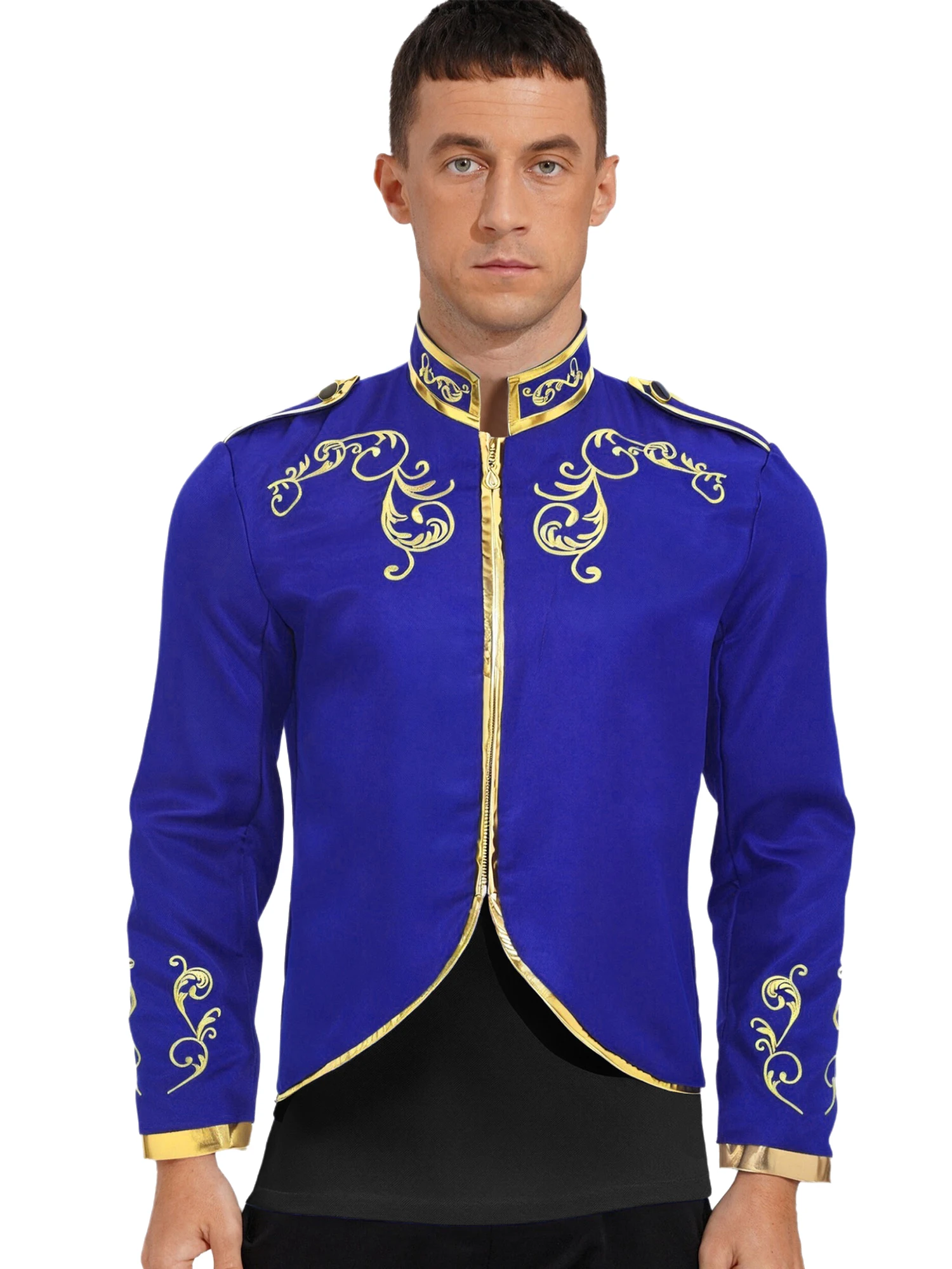 

Men Prince Tops Medieval Renaissance Outfit Victorian Royal Palace Shirt Coat Cosplay Performance Costume for Halloween Dress Up