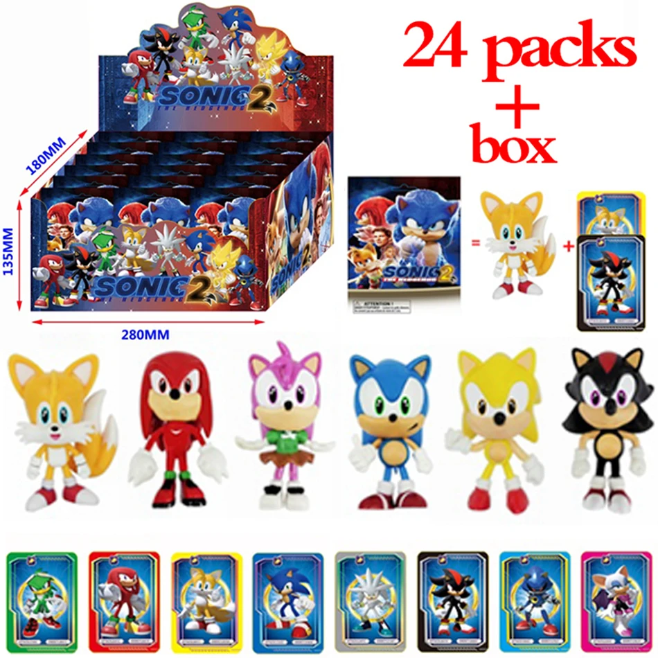 2-24pcs Anime Sonic Blind Box figures Mystery Box game Doll Figure PVC model Toys Kids birthday Christmas Gifts