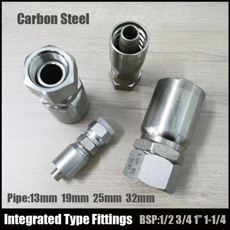 

Hydraulic Fittings 1/4" 3/8" 1/2" 3/4" 1" 1-1/4" BSP Thread Cone Hose End Oil Pipe Connector Adapter 45 # Stee Integrated joint