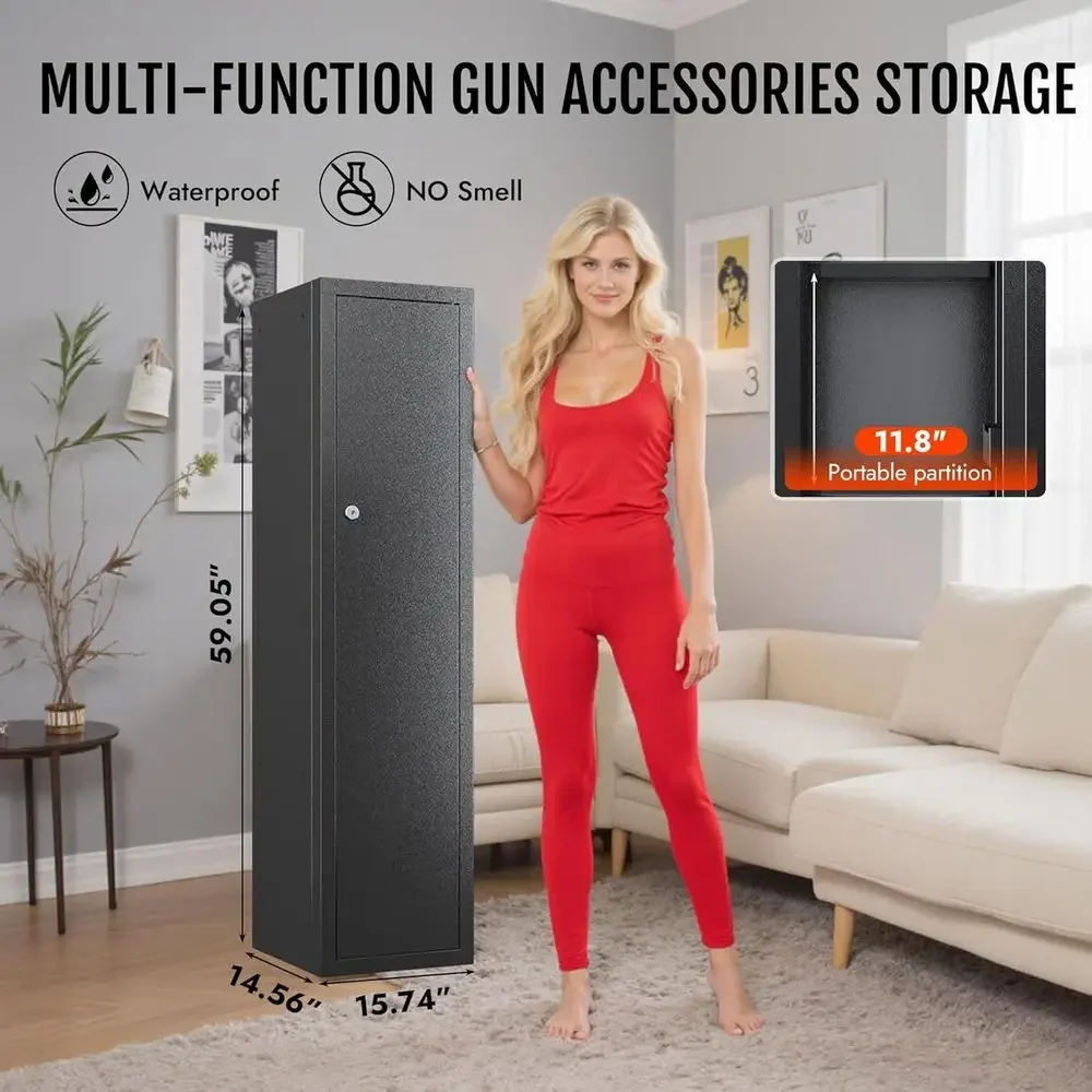 

59-Inch Tall Gun Safe for Firearms & Accessories with Ammunition Storage And Adjustable Shelves Security Storage Cabinet