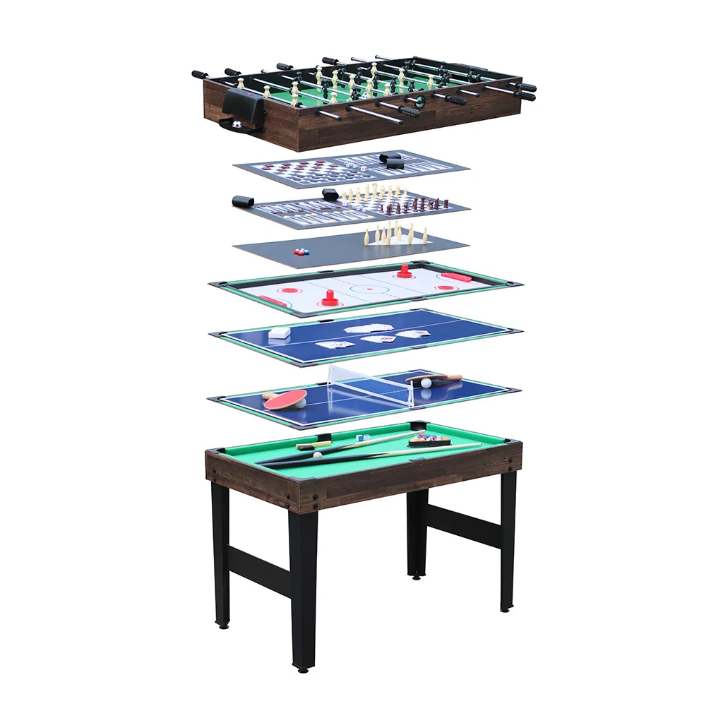

Factory Wholesale Hot-selling 10-in-1 Multi-game Table Set for Home and Game Room, Featuring Hockey, Foosball and Other Games.