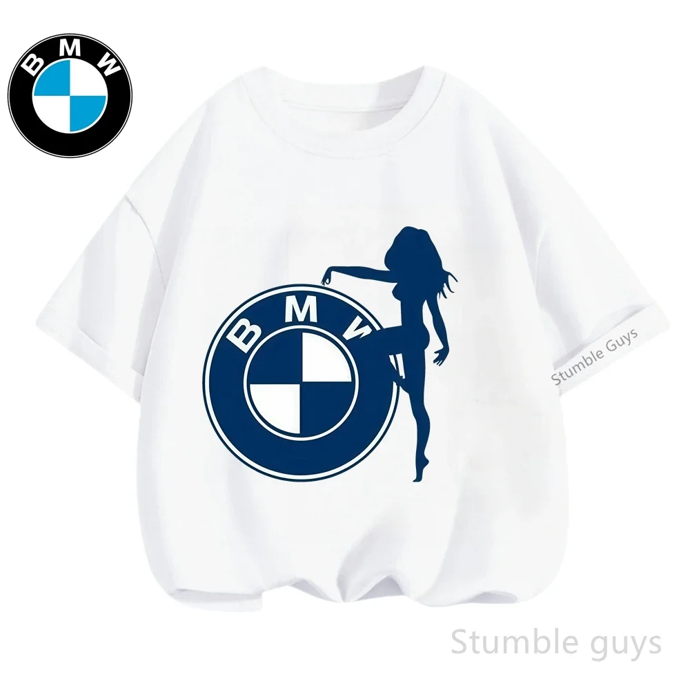 تي شيرت BMW للأطفال صيفي للأولاد والبنات كاجوال بأكمام قصيرة على طراز الدراجة النارية #6