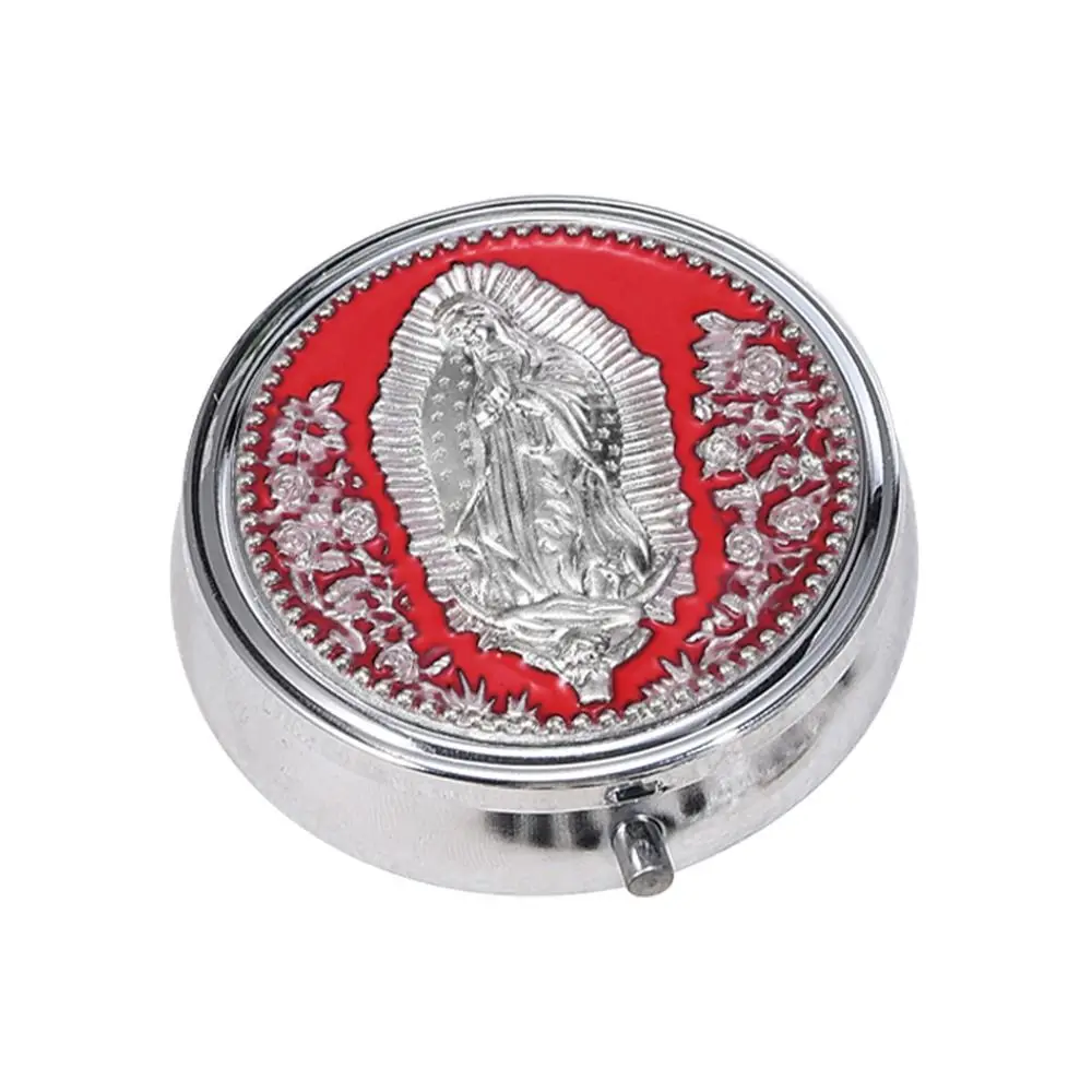 Wowser Our Lady Prayer Rosary Storage Box Metallic Versatile Metal Gift Box Exquisite Religious Jewelry Case Church Events