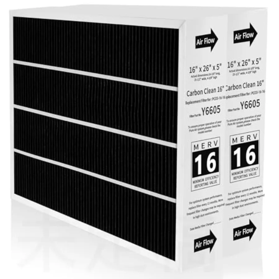 

HVAC system application, activated carbon material, black color, MERV 16 filtration efficiency for healthy climate air purifica