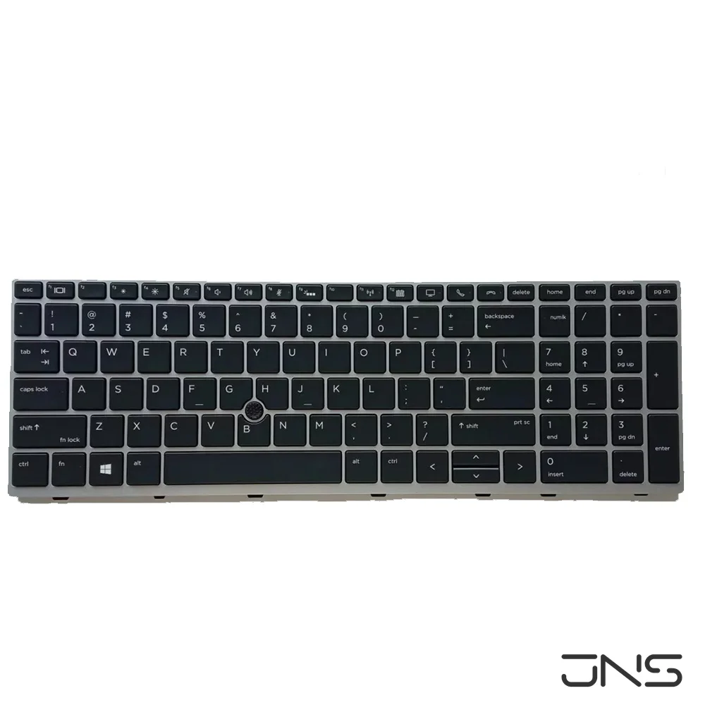 Imagem -02 - Teclado Eua para hp Elitebook Moldura de Prata com Retroiluminação 850 g5 850 g6 755 g5 Novo