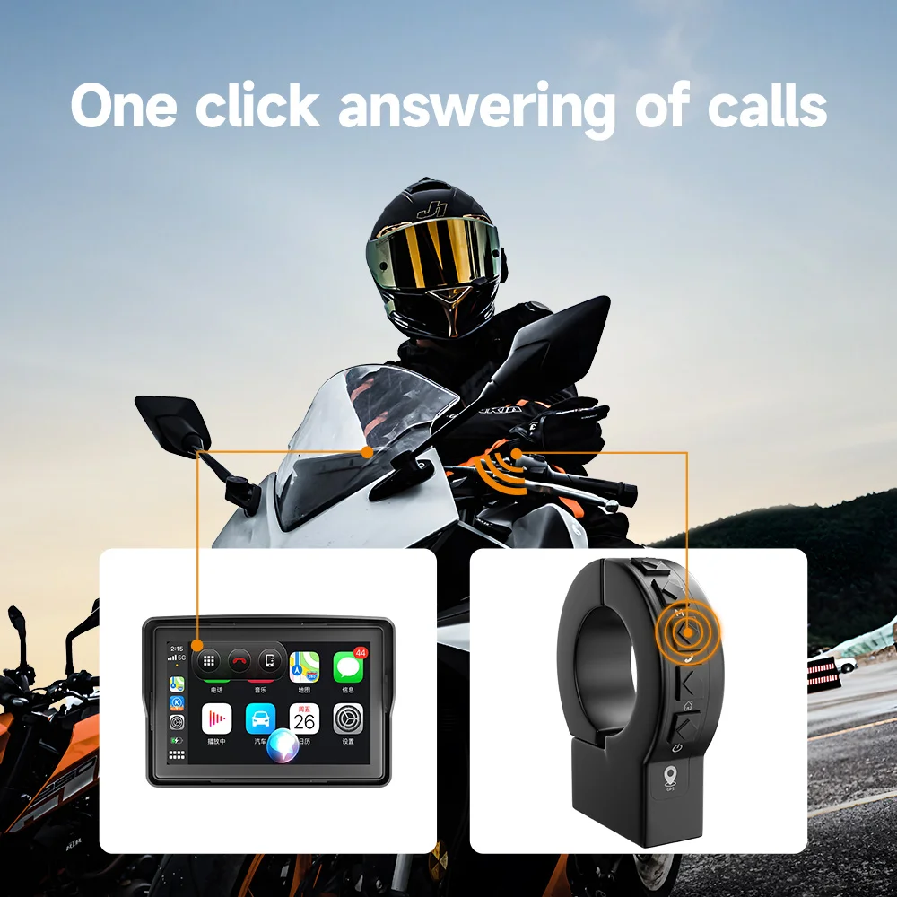 Contrôleur de fil pour moto JIUYIN Carplay, écran Gps de Navigation Portable, étanche Ipx8