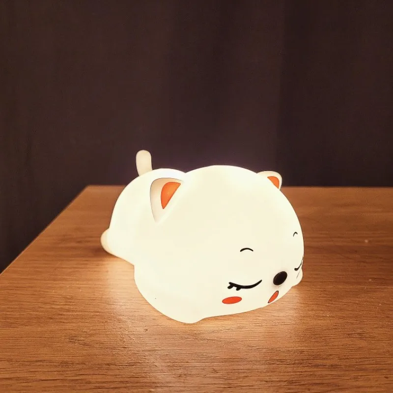 Imagem -02 - Cat Touch Sensor Lâmpada com Controle Remoto para Crianças Usb Recarregável Silicone Led Night Light Bedside Lamp Lovely Baby Gift