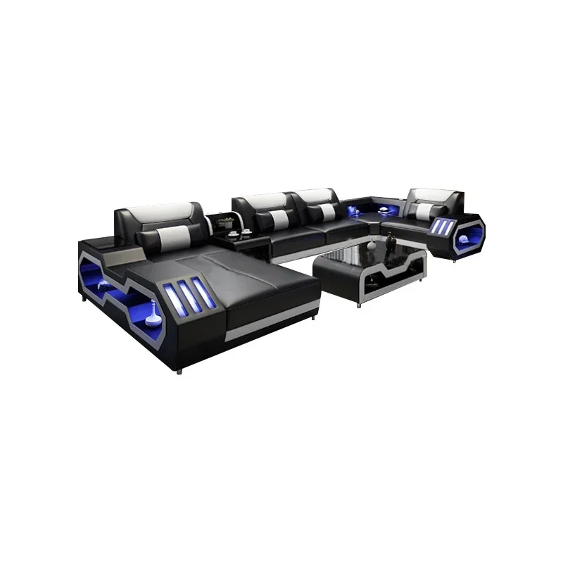 

High Quality Modern Luxury Intelligent Leather Segmented Sofa Chair Set Sofa Living Room Furniture Sofa
