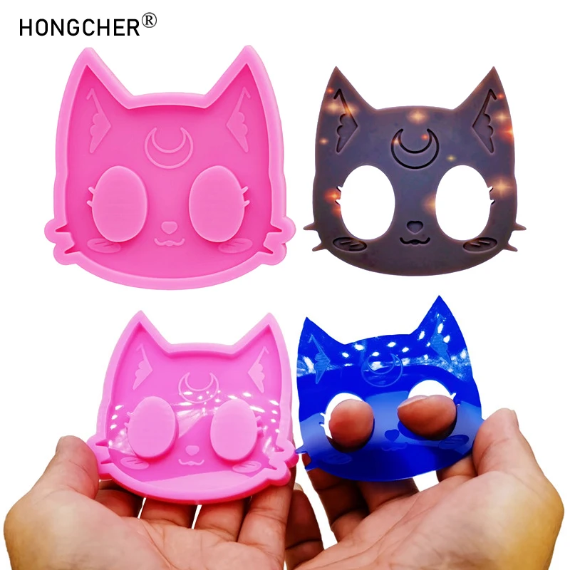 Glänzende Spiegel Katze Fuchs Halskette Anhänger Epoxy Schmuck Zubehör Silikonform DIY handgemachte Kunst Schlüsselanhänger Tasche Dekoration Anhänger