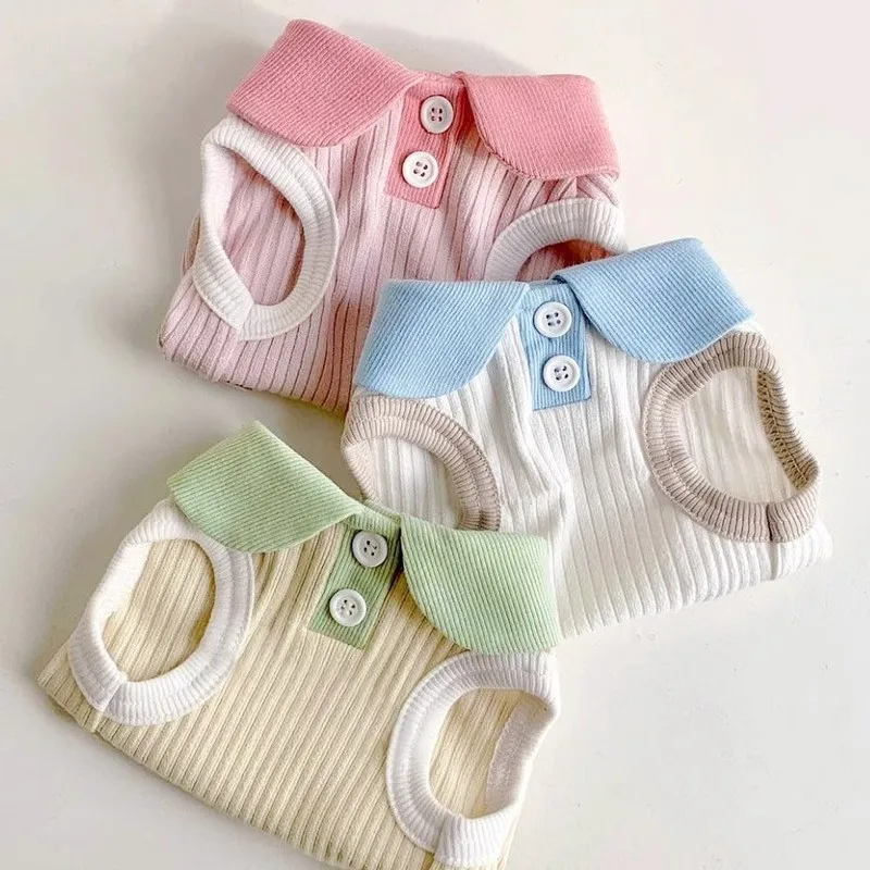 Puppy Summer Clothes 2024 Dog Polo Shirt Pet Small Dog Cat Dog Cooling Vest Chihuahua Yorkie Bichon Clothing Girls Dog T-Shirt