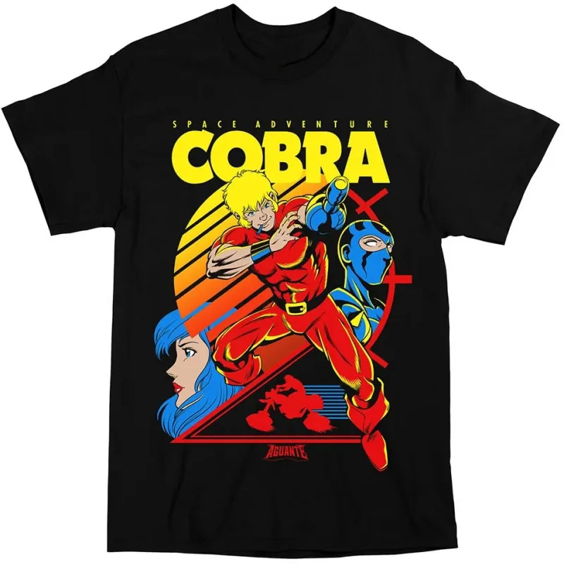 

80s vintage manga Cobra The Space Pirate Psychogun Kobura Adventure Anime t shirt large size tops cartoon Graphic Y2K clothes