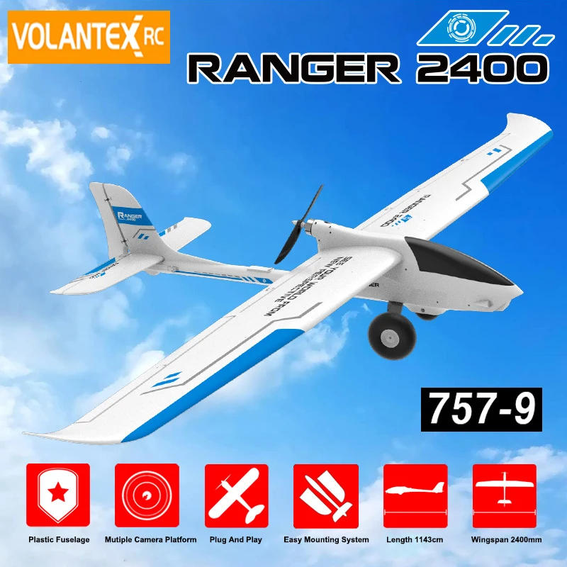 

Volantex RC Ranger 2400 V757-9 75709 2400 мм разряд крыльев 5 каналов EPO FPV Самолет RC модель планера PNP Набор без батареи