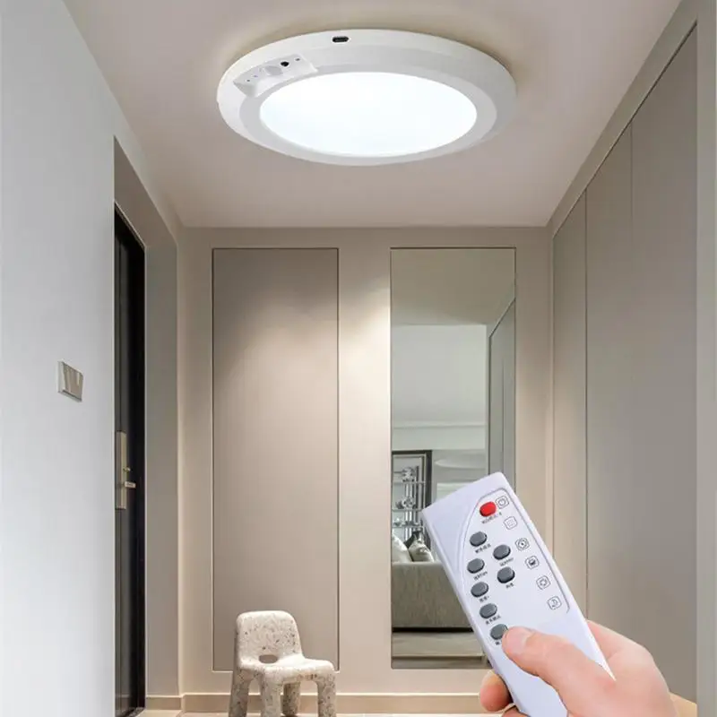 Imagem -03 - Round Led Motion Sensor Teto Luz Alimentado por Pilhas sem Fio Controle Remoto Movimento Ativado