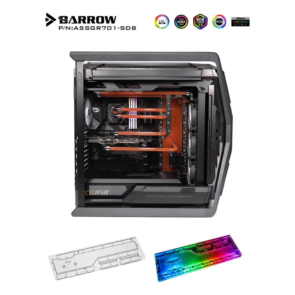 Barrow ASSGR701-SDB, Waterway Board For For ASUS ROG HYPERION GR701 , CPU GPU Cooler, Water cooling System, Dual Radiator Tank