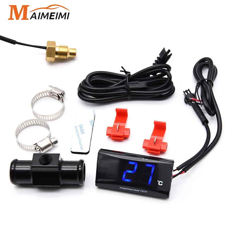 Mini Meter Thermometer Motorcycle KOSO Water Temperature Gauge for XMAX300 CB400 MT 07 09 + Koso Temperature Sensor