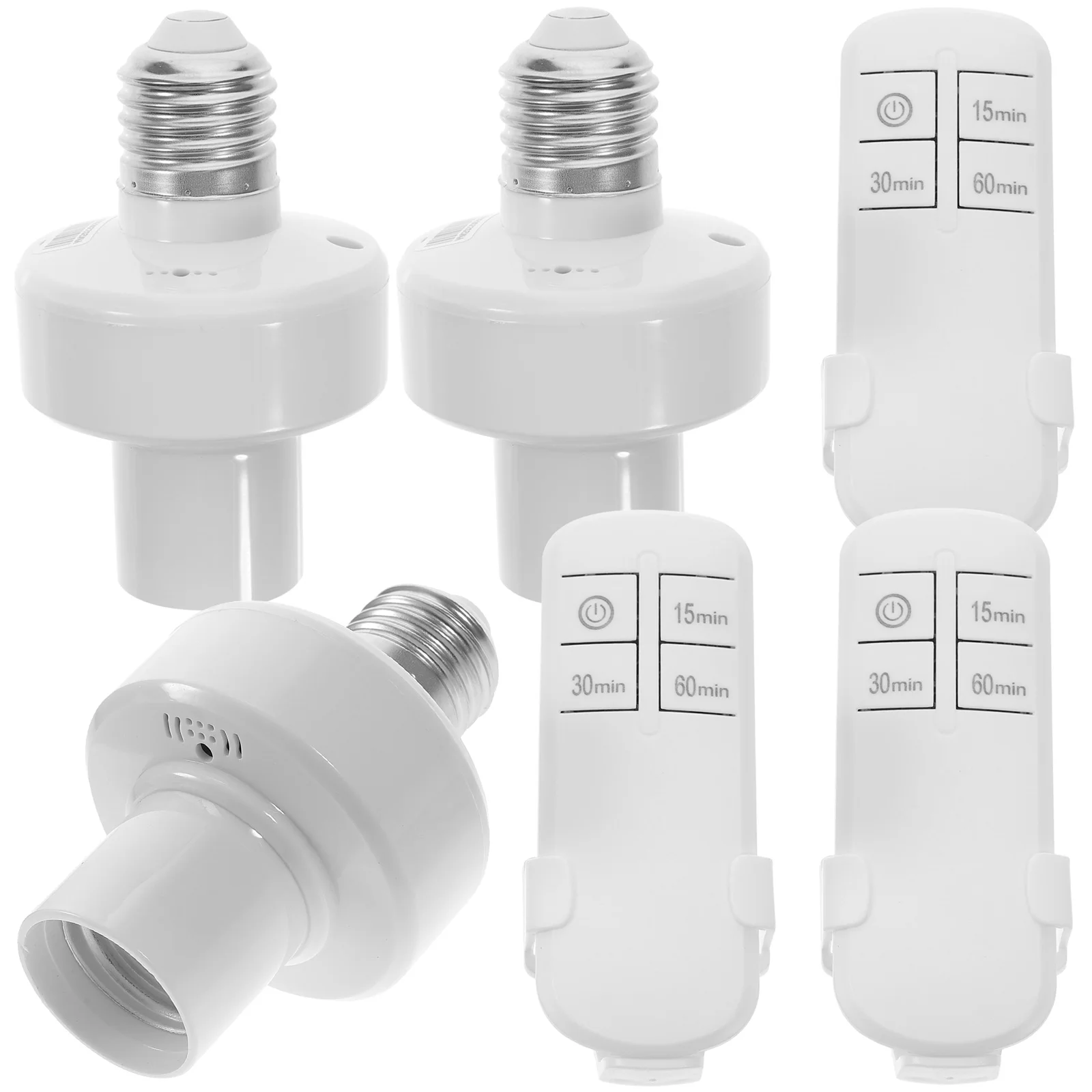 

3pcs Remote Control Light Socket Wireless Smart 30M Signal Range 20M Indoor Wall Penetration Timer 15 for LED