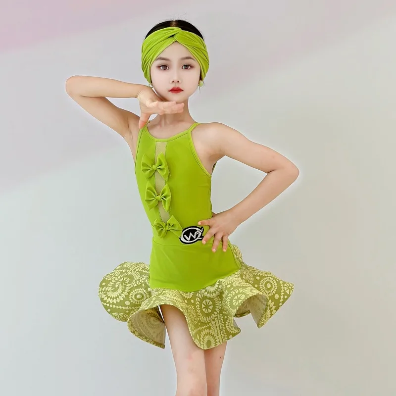 

Children's Latin dance costumes New girls' 2026 children's dance practice clothes Grading competition performance skirt summer
