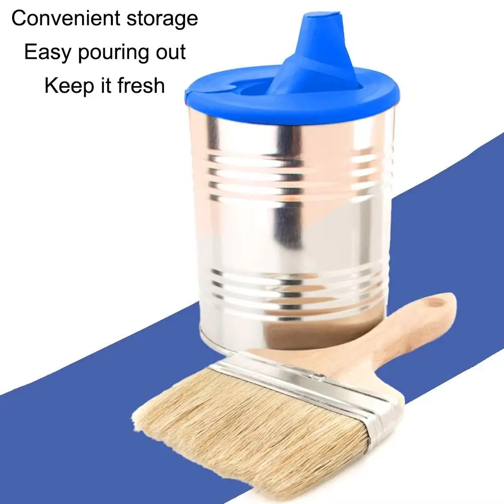 

Folding Paint Bucket Paint Mix Cover Space Saving Paint Storage Paint Can Lid Retractable Spout Sealed Reduce Messy Drips