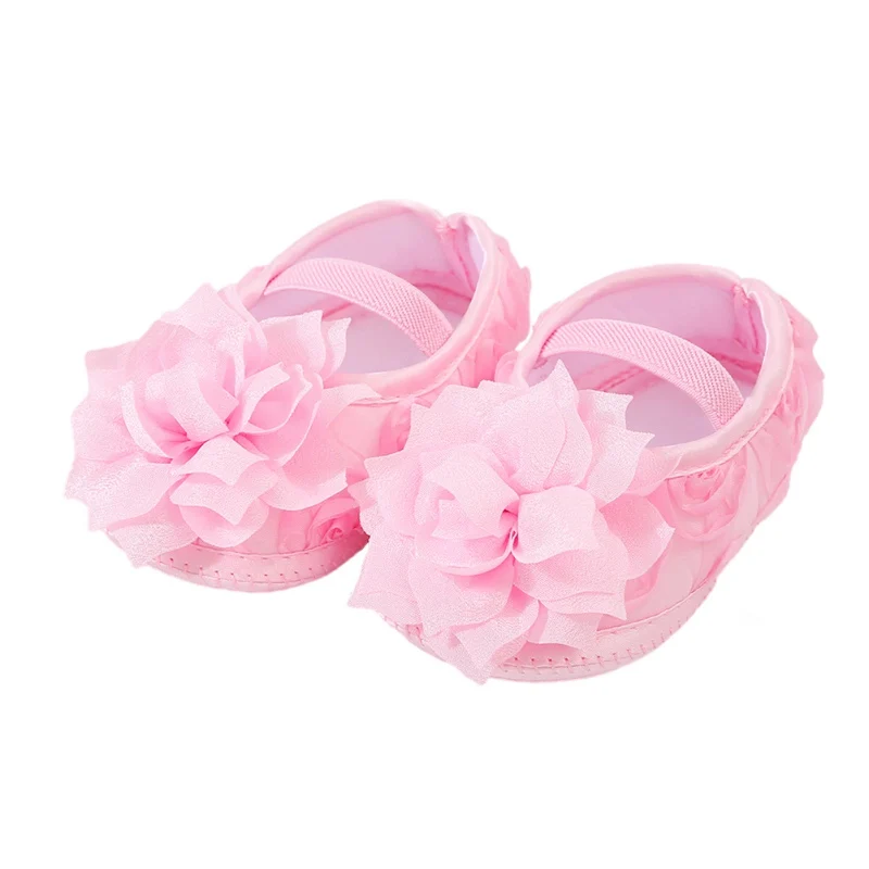 0-12M Rose Decorated Sweet Princess Shoes Summer Baby Canvas Shoes Baby Learning Walking Shoes First Walker