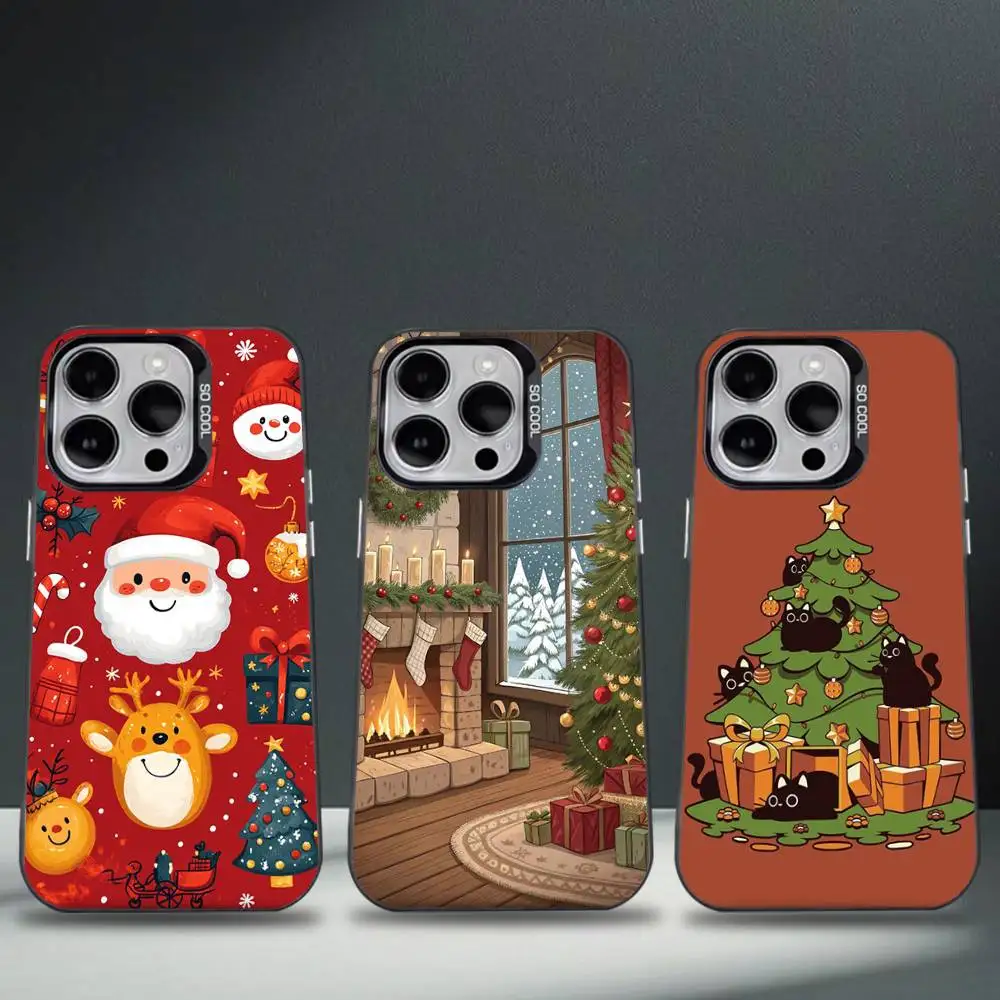 

Cartoon Christmas Phone Case For iPhone 17,16,15,14,13,12,11,Pro,Max,Plus,E,Air,Mini Black Tpu Cover