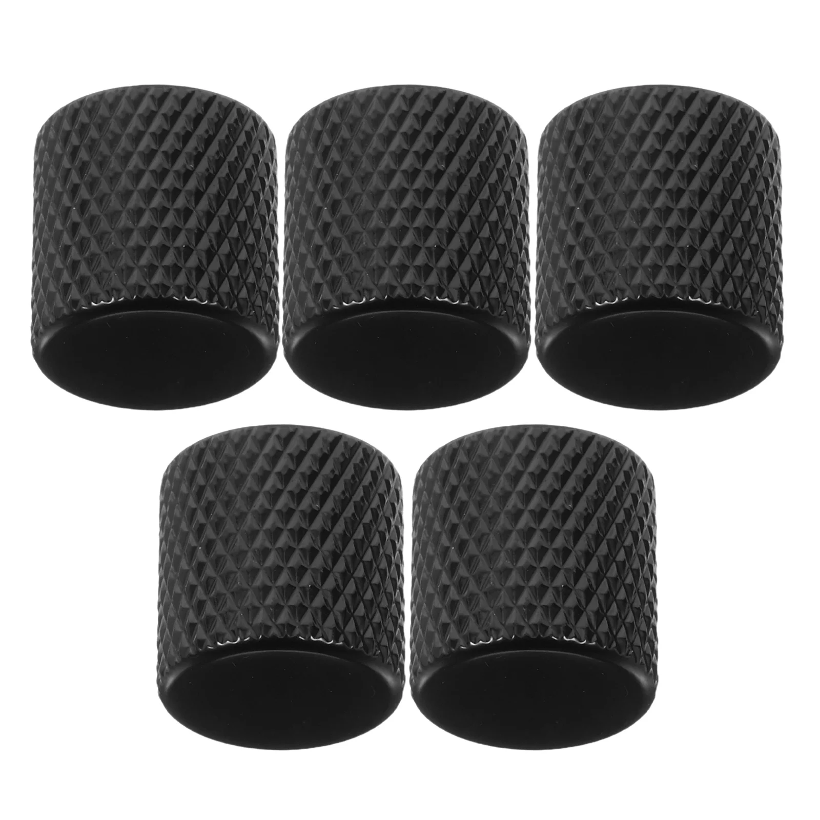 

5Pcs Metal Guitar Knobs Flat Top Volume Tone Control Knobs for Electric Guitar Bass Replacement Parts Knob Cap