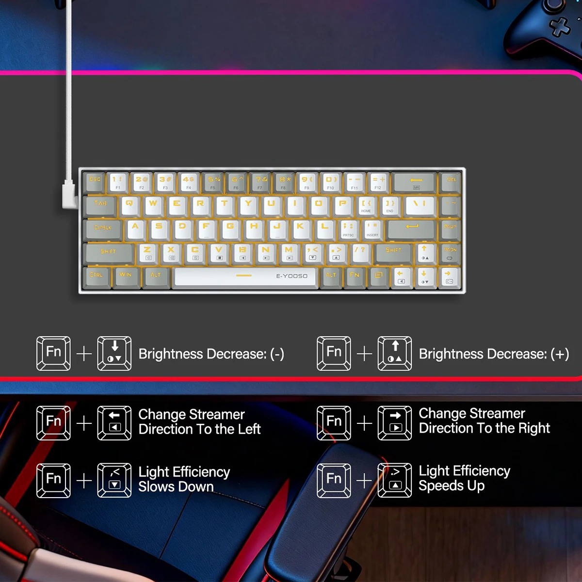 Teclado Mecânico Gamer USB Min - Keyboard Gaming Blue Switch avaliação e preço